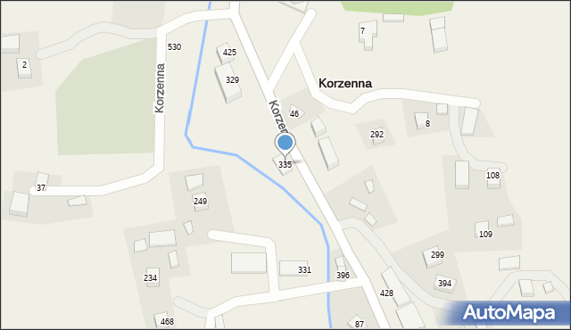 Korzenna, Korzenna, 335, mapa Korzenna