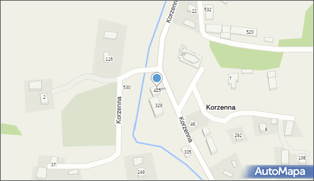 Korzenna, Korzenna, 425, mapa Korzenna