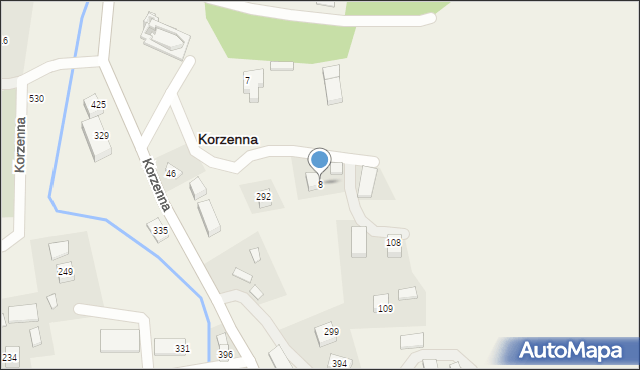 Korzenna, Korzenna, 8, mapa Korzenna