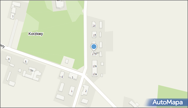 Korzkwy, Korzkwy, 17A, mapa Korzkwy