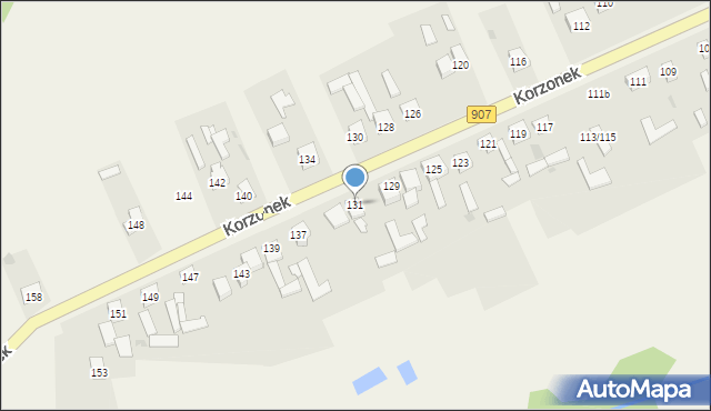 Korzonek, Korzonek, 131, mapa Korzonek