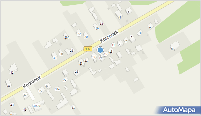 Korzonek, Korzonek, 17, mapa Korzonek