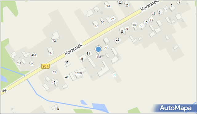 Korzonek, Korzonek, 33a, mapa Korzonek