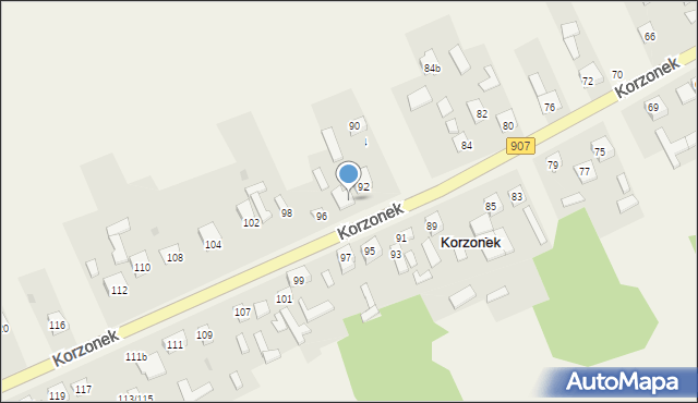 Korzonek, Korzonek, 94, mapa Korzonek