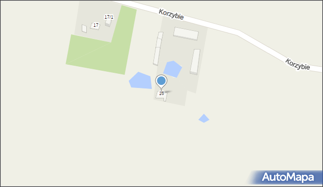 Korzybie, Korzybie, 16, mapa Korzybie