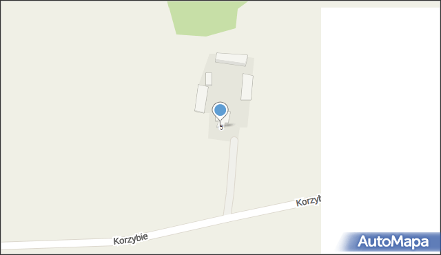 Korzybie, Korzybie, 5, mapa Korzybie