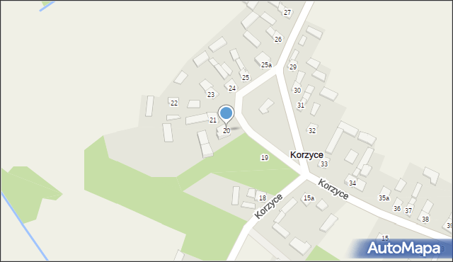 Korzyce, Korzyce, 20, mapa Korzyce