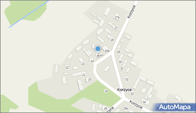 Korzyce, Korzyce, 25, mapa Korzyce