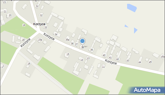 Korzyce, Korzyce, 38, mapa Korzyce