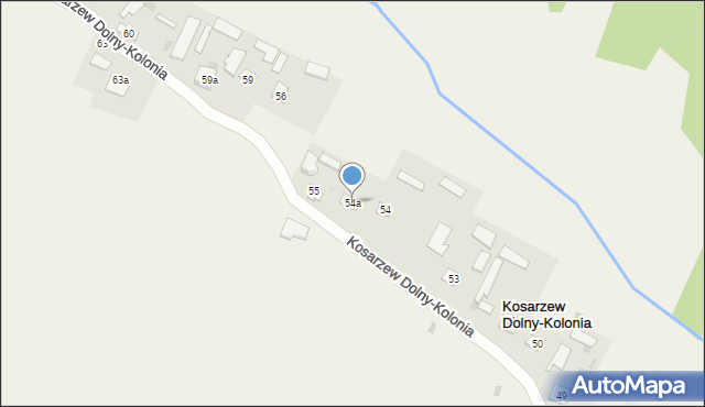 Kosarzew Dolny-Kolonia, Kosarzew Dolny-Kolonia, 54a, mapa Kosarzew Dolny-Kolonia