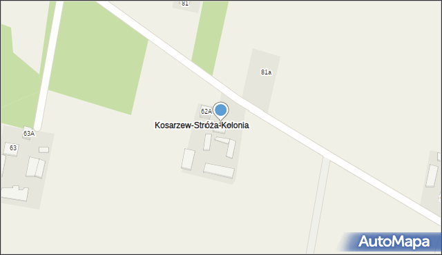 Kosarzew-Stróża, Kosarzew-Stróża, 62, mapa Kosarzew-Stróża