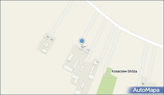 Kosarzew-Stróża, Kosarzew-Stróża, 74, mapa Kosarzew-Stróża