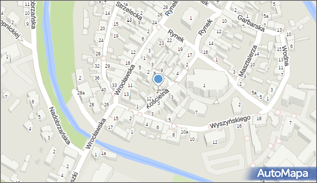 Kościan, Kościelna, 10, mapa Kościan