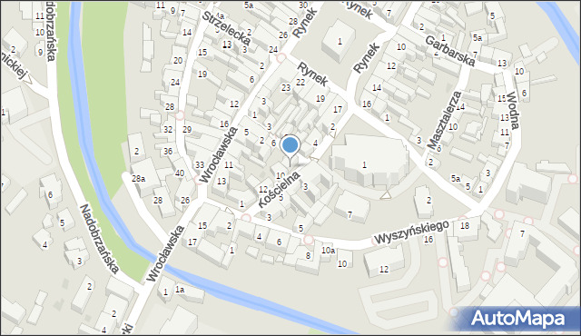 Kościan, Kościelna, 8, mapa Kościan