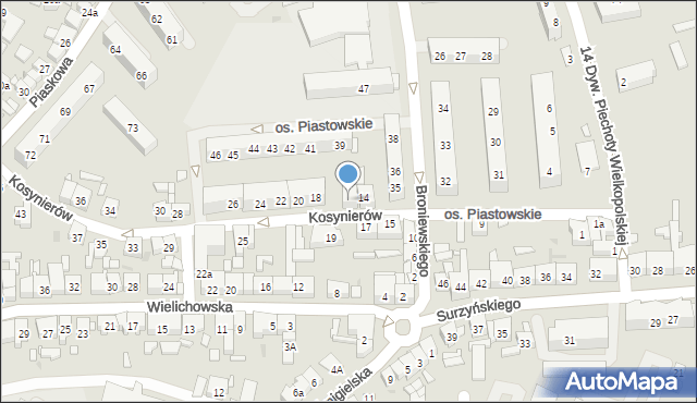 Kościan, Kosynierów, 16, mapa Kościan