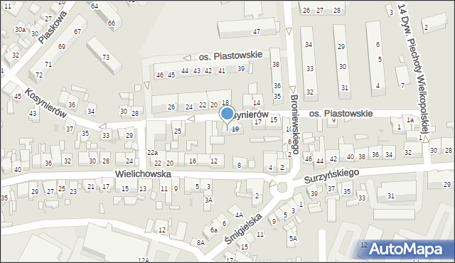 Kościan, Kosynierów, 21, mapa Kościan