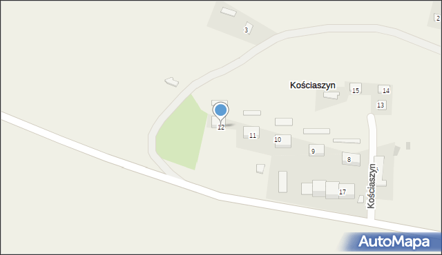 Kościaszyn, Kościaszyn, 12, mapa Kościaszyn