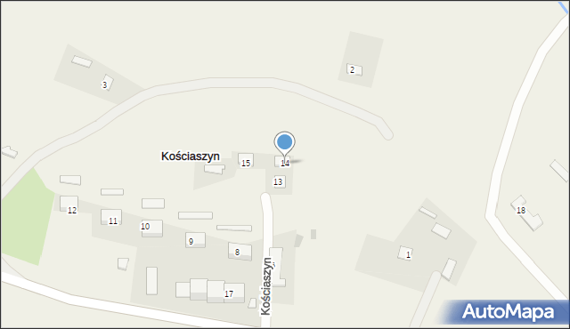 Kościaszyn, Kościaszyn, 14, mapa Kościaszyn