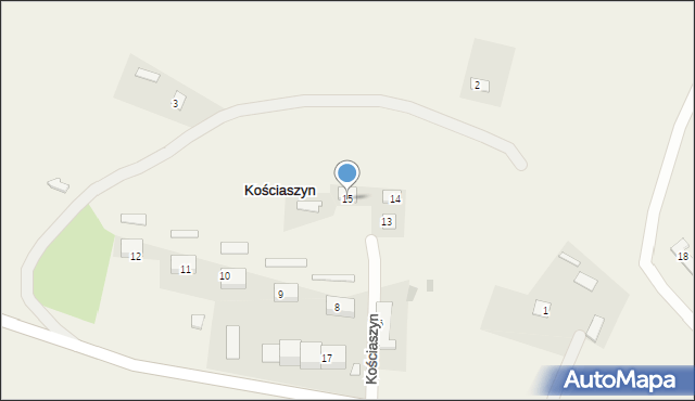 Kościaszyn, Kościaszyn, 15, mapa Kościaszyn