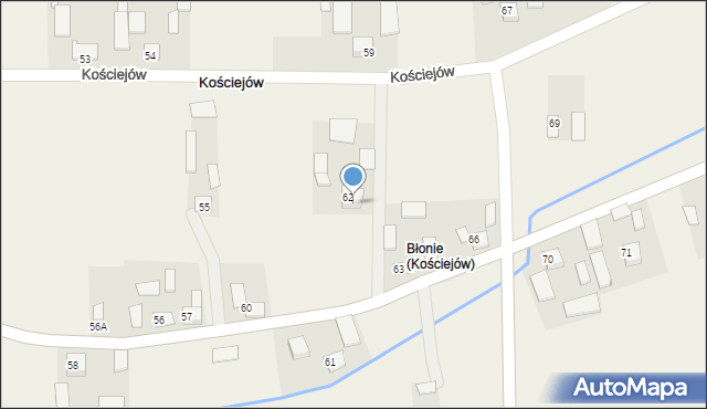 Kościejów, Kościejów, 65A, mapa Kościejów