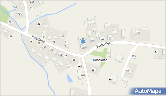 Kościelec, Kościelec, 98, mapa Kościelec