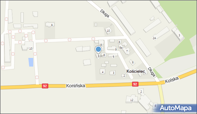 Kościelec, Konińska, 7, mapa Kościelec