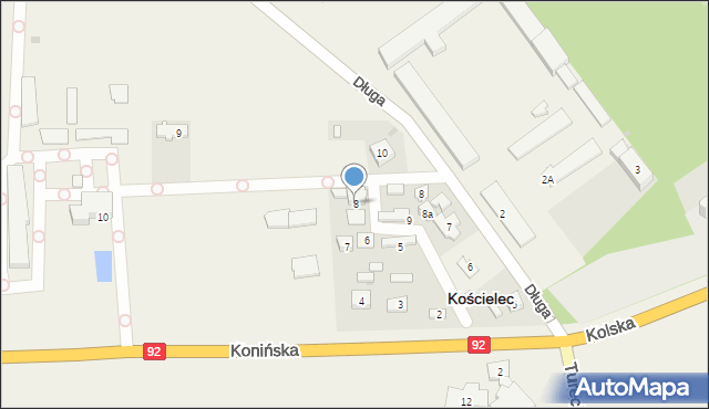 Kościelec, Konińska, 8, mapa Kościelec