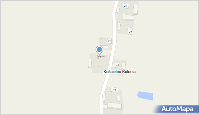 Kościelec-Kolonia, Kościelec-Kolonia, 24, mapa Kościelec-Kolonia