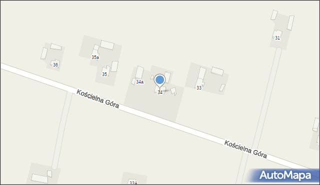 Kościelna Góra, Kościelna Góra, 34, mapa Kościelna Góra