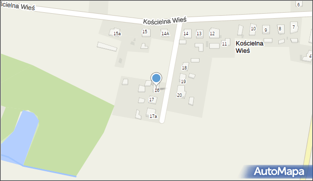 Kościelna Wieś, Kościelna Wieś, 16, mapa Kościelna Wieś