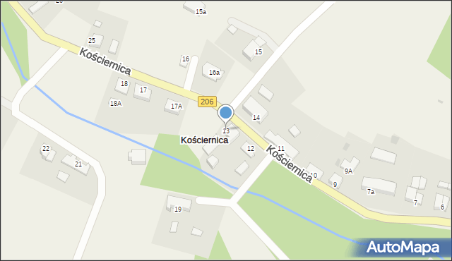 Kościernica, Kościernica, 13, mapa Kościernica