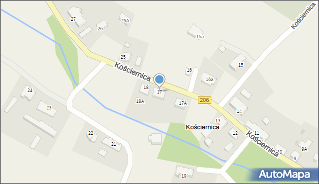 Kościernica, Kościernica, 17, mapa Kościernica