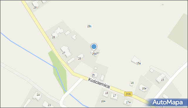 Kościernica, Kościernica, 25A, mapa Kościernica