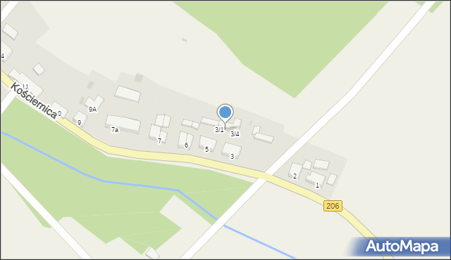 Kościernica, Kościernica, 3/2, mapa Kościernica