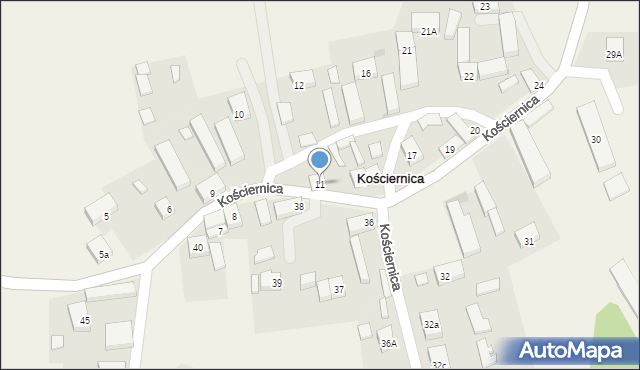 Kościernica, Kościernica, 11, mapa Kościernica