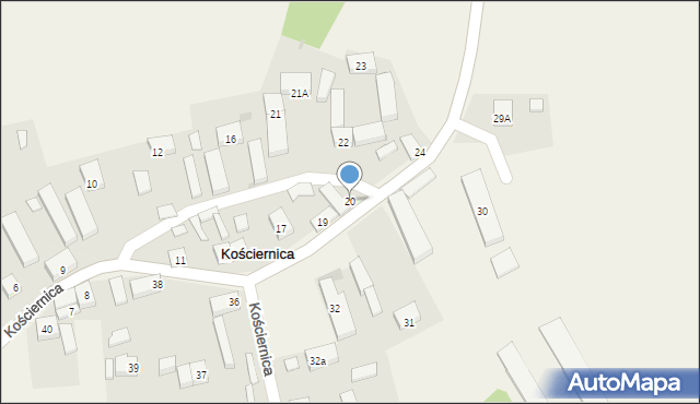 Kościernica, Kościernica, 20, mapa Kościernica