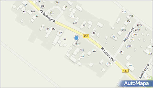 Kościerzyce, Kościerzyce, 101, mapa Kościerzyce
