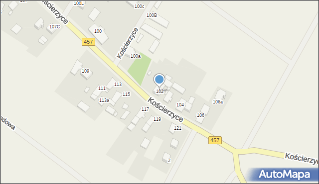 Kościerzyce, Kościerzyce, 102, mapa Kościerzyce