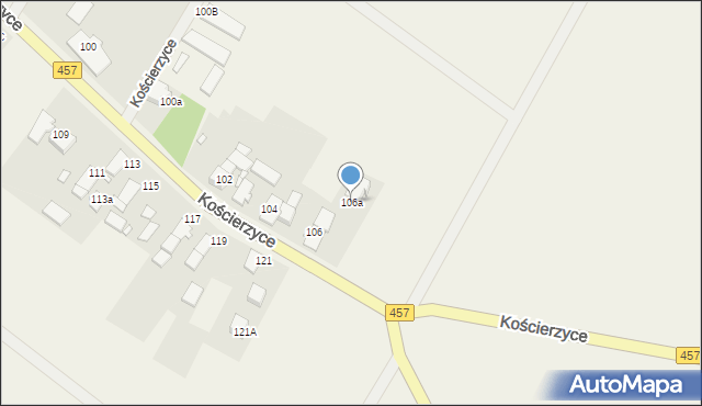 Kościerzyce, Kościerzyce, 106a, mapa Kościerzyce