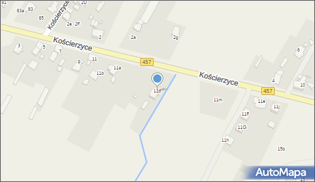 Kościerzyce, Kościerzyce, 11d, mapa Kościerzyce