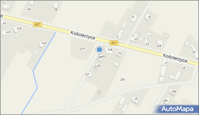 Kościerzyce, Kościerzyce, 11F, mapa Kościerzyce