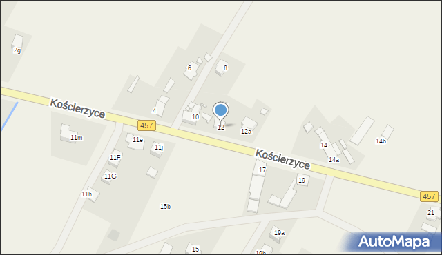 Kościerzyce, Kościerzyce, 12, mapa Kościerzyce