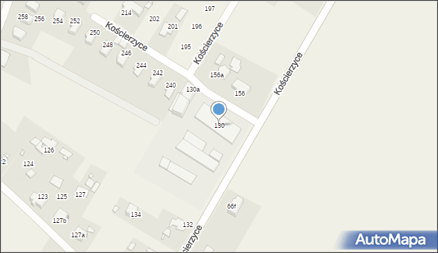 Kościerzyce, Kościerzyce, 130, mapa Kościerzyce