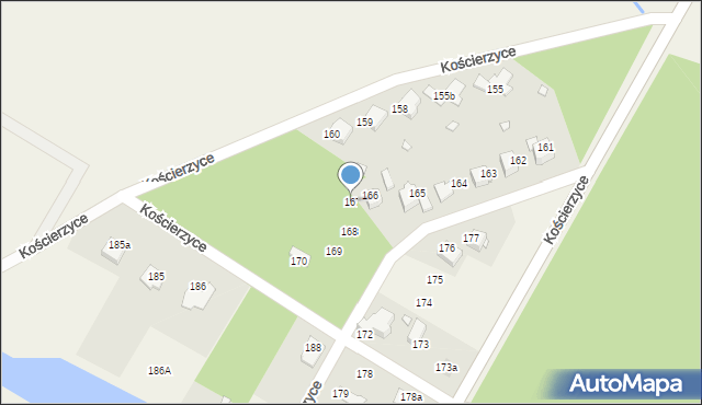 Kościerzyce, Kościerzyce, 167, mapa Kościerzyce