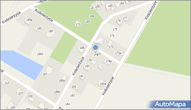 Kościerzyce, Kościerzyce, 178, mapa Kościerzyce