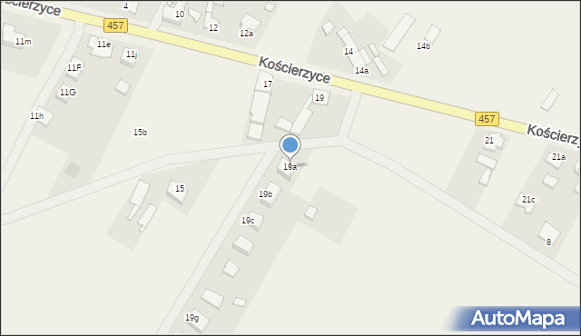 Kościerzyce, Kościerzyce, 19a, mapa Kościerzyce