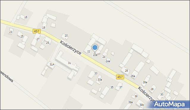 Kościerzyce, Kościerzyce, 22a, mapa Kościerzyce