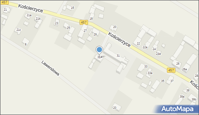 Kościerzyce, Kościerzyce, 31A, mapa Kościerzyce