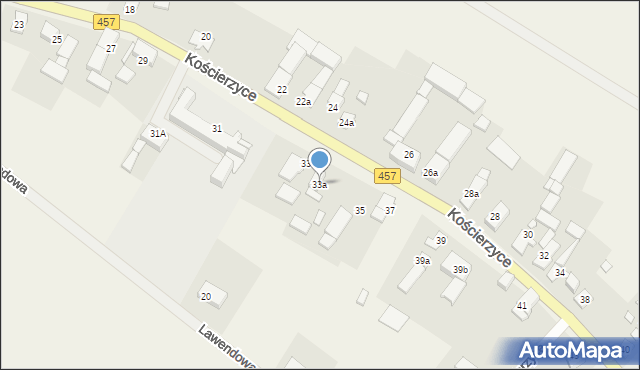 Kościerzyce, Kościerzyce, 33a, mapa Kościerzyce