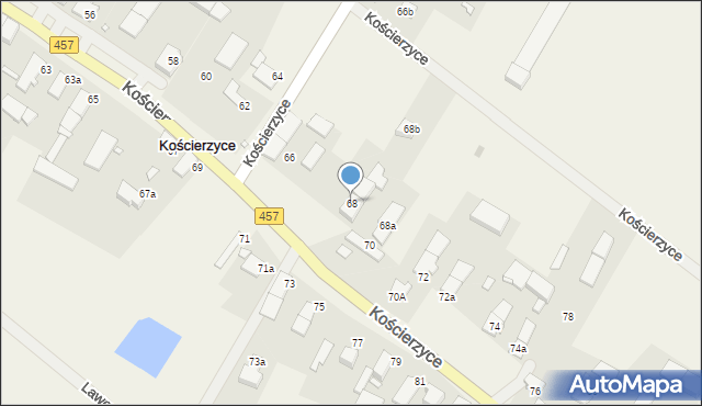 Kościerzyce, Kościerzyce, 68, mapa Kościerzyce